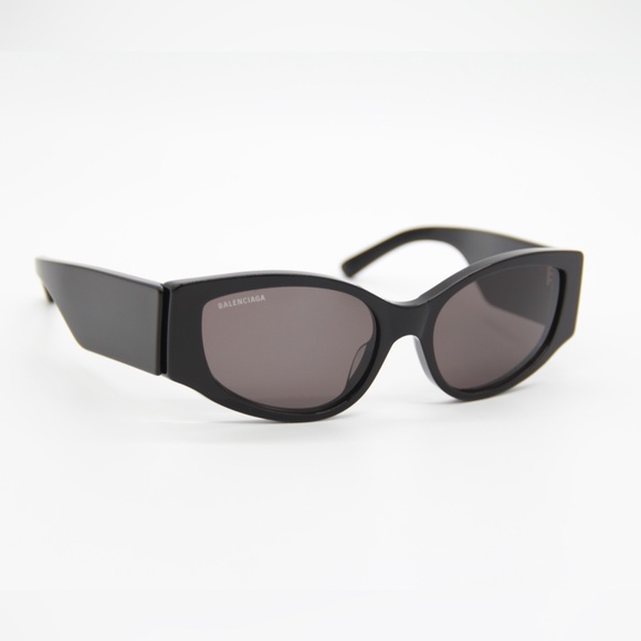 NEW BB0258S 001 OVERSIZED BALENCIAGA BLACK SUNGLASSES - Picture 11 of 15